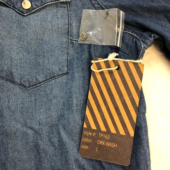 Denim indigo blue stonewashed women’s denim shirt with full front opening - Picture 7 of 11